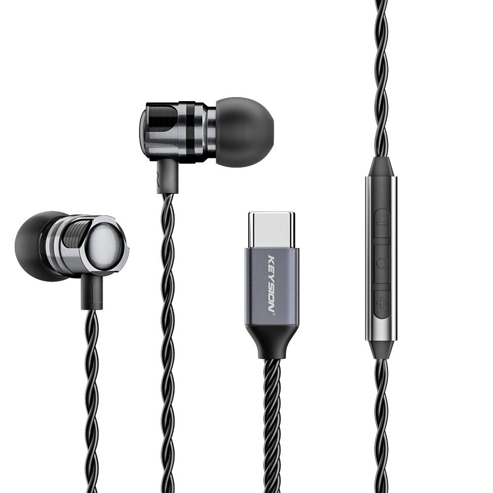 Наушники KEYSION Type-C HIFI, наушники DSD128 Bass, титановые динамические наушники-вкладыши, 32 бита, 384 кГц, чип ЦАП CX31993, гарнитура USB C