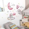 2024 New Wall Sticker Rabbit Cloud Balloon Star Wall Sticker Background Children's Room Decoration Wall Sticker Self Adhesive