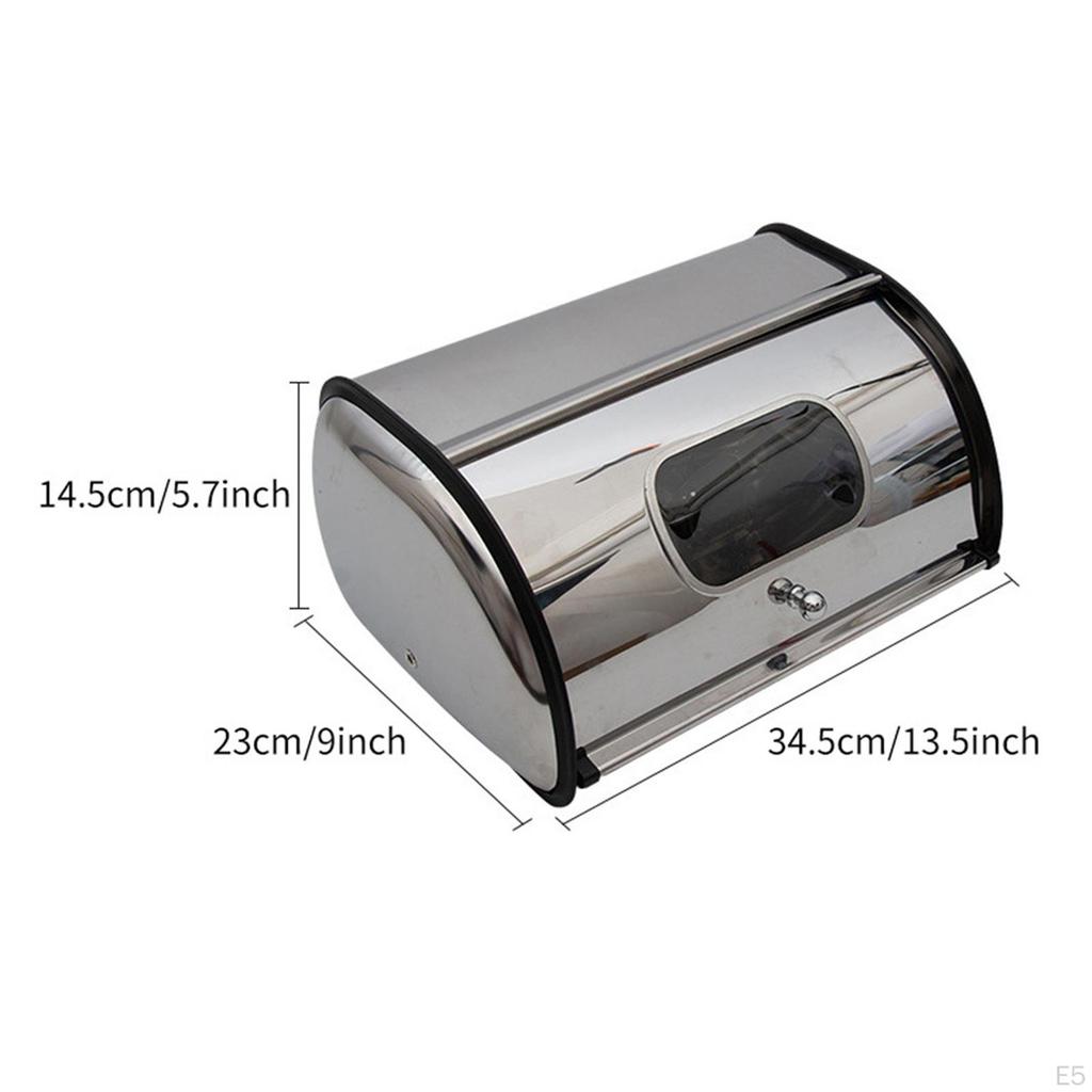 Bread Bin with Roll Lid Box Kitchen Counter Breads Storage for Farmhouse