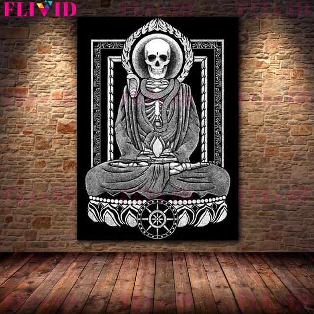 Готический Забавный Скелет Любовь Скандинавский Плакат Покерная Карта Гостиная Настенная Живопись Художественная Картина Маслом