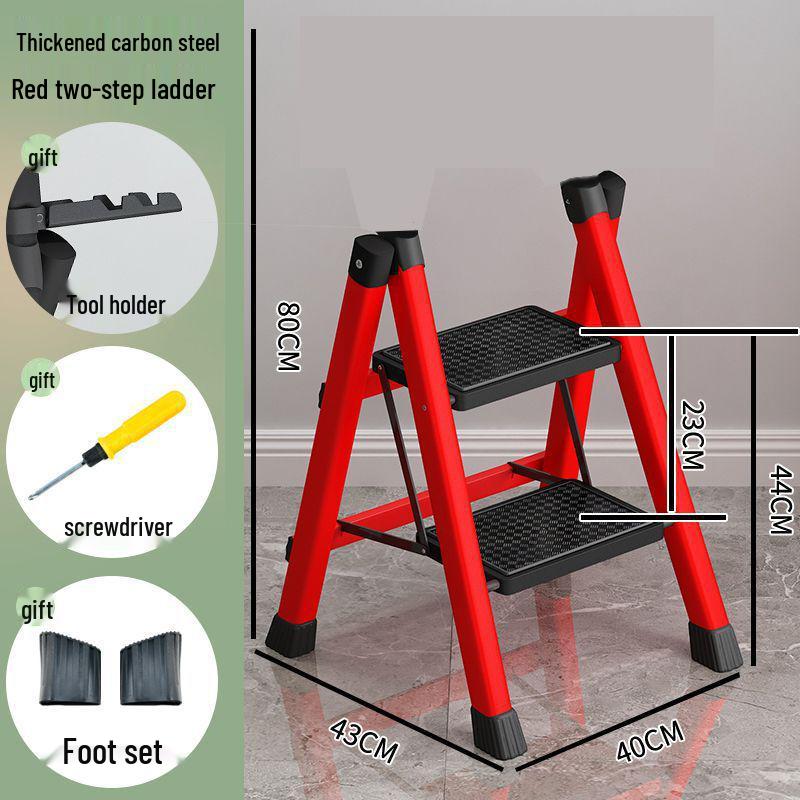 Folding Telescopic A-Frame Household Ladder, Thickened Step Stool, 3-4 Steps, Multifunctional Indoor Use.