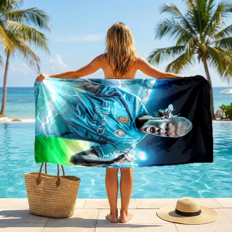 Erling Haaland Beach Towel Soft Microfiber Summer Towel Quick Dry Absorbent Towel for Beach Swimming Pool Travel