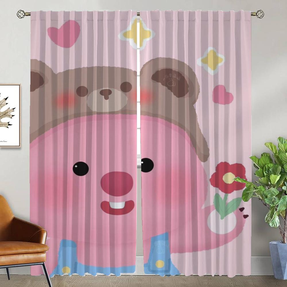 Loopy Partition Home Interior Шторы для гостиной Затемняющие шторы для комнаты 2-панельные абажуры Хэллоуин Украшение кухни