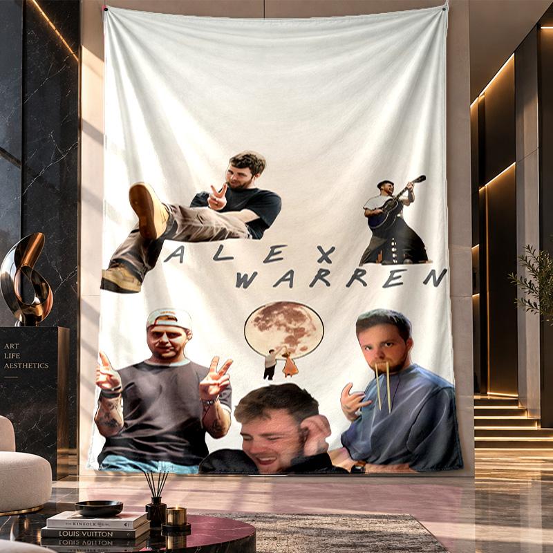 Настенный гобелен, Тканевый фон с принтом Alex Warren для декора комнаты в общежитии, вечеринки