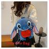 Soft Girls Cartoon Plush Backpack With Zipper Closure For Travel Casual