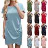 Women's Dresses Round Neck Wrap Hip Irregular Short Sleeve Women's Dresses