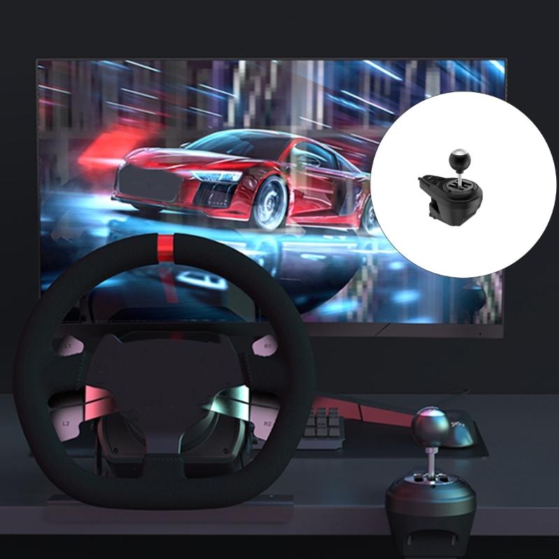 6+1 Рычаг переключения передач Plug & Play с кнопкой ручного тормоза, фиксированный зажим, металл и пластик, симуляция для руля ПК