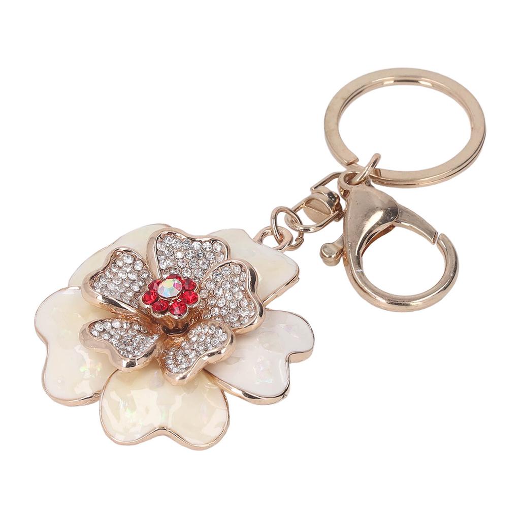 Peony Flower Keychain Vivid Details Smoother Surfaces Metal Car Keychain for Bag Pendant