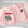 Dragon Tamer Cartoon Print New Style Children's Zippered Hooded Sweatshirt for Boys Casual Jacket Autumn/Winter Coat Sweatshirt
