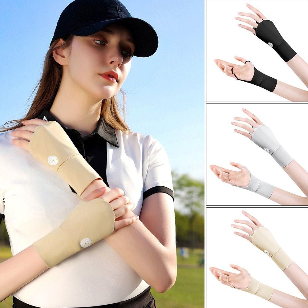 Защита от солнца и ультрафиолета Ice Silk Гольф Перчатки Cool Солнцезащитные Перчатки Открытые Перчатки с пальцами Спорт на открытом воздухе