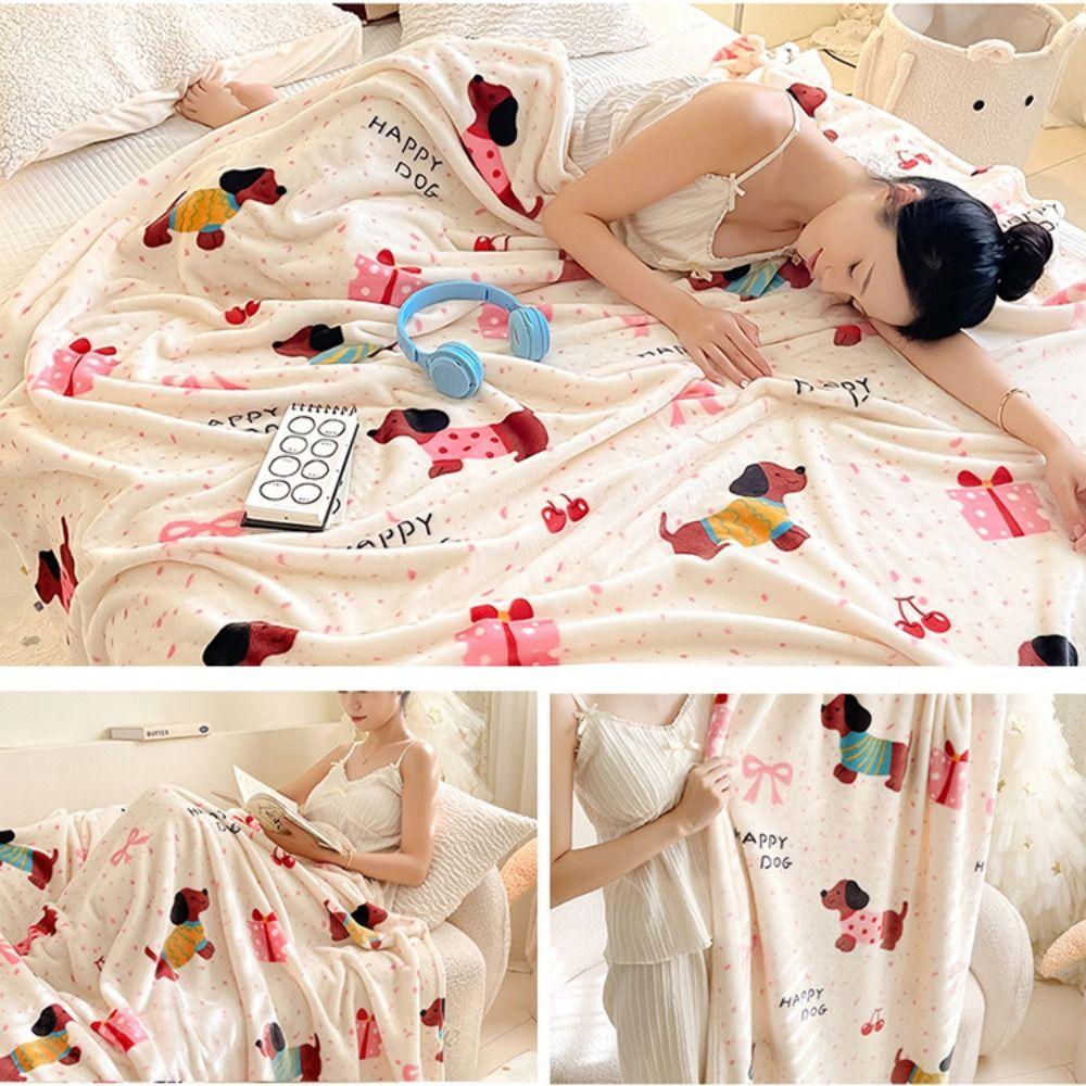 Thickened Christmas Flannel Blanket Fluffy Throw Air Condition Blanket  Happy New Year