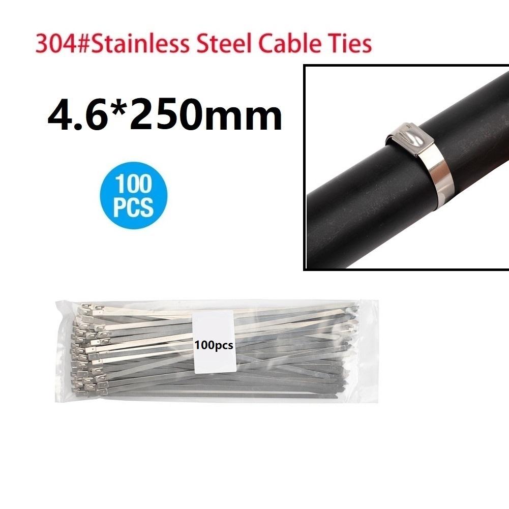 Профессиональные инструменты для стяжек из нержавеющей стали и 100 шт. самоблокирующихся стяжек