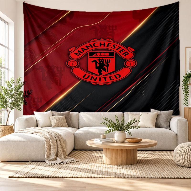 Manchester United Wall Tapestry, Soft Fabric Wall Hanging, Decorative Backdrop For Bedroom Home Wall Art