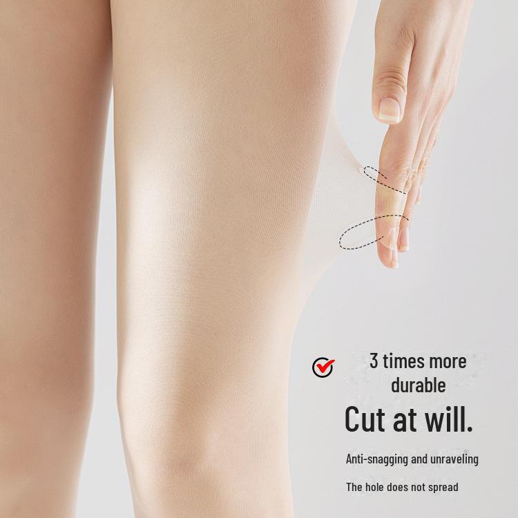 Женские прочные прозрачные колготки большого размера с открытым носком и защитой от зацепов — летний стиль, без заниженной резинки, телесного цвета.