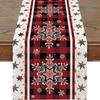 Linen Christmas Table Runner Snowman Xmas Tree Home Dining Table Cover Tablecloth 2025 Navidad Noel Christmas Decorations 2025
