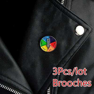 1 шт./3 шт. Пуховая куртка Лацканные значки Значки-вертушки "OFF ME YOU IT THIS THAT" мультяшные Забавные эмалевые значки Ювелирные изделия