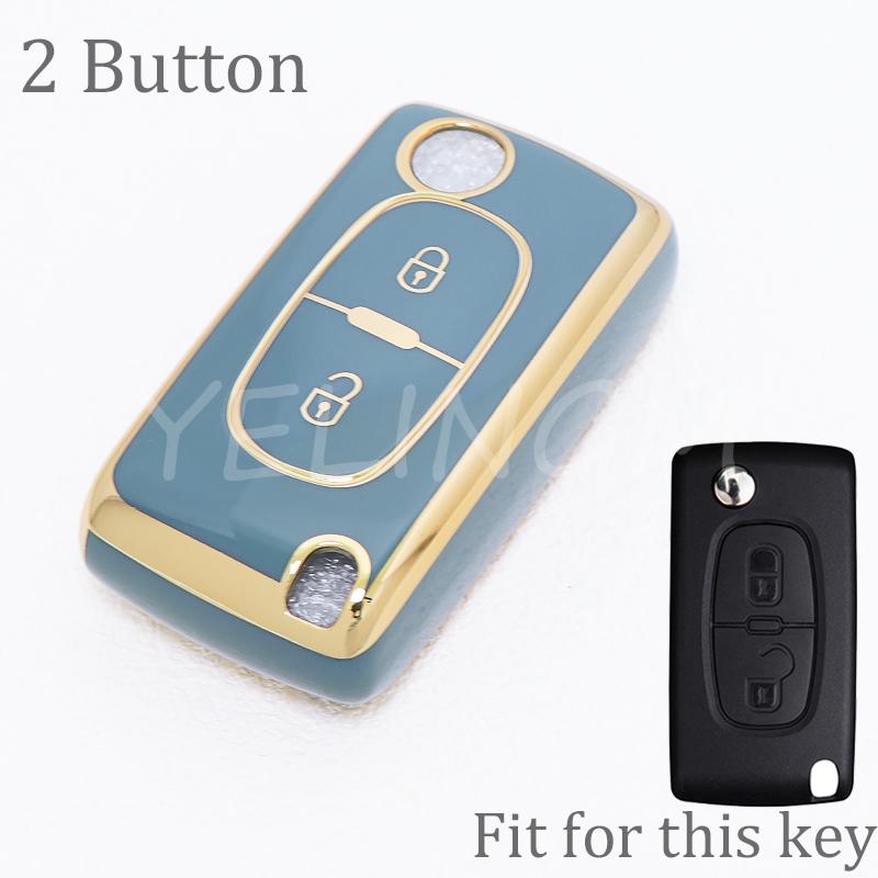 2 3-кнопочный чехол-футляр из ТПУ для ключа Peugeot Partner Tepee 207 307 308 407 Для Citroen C-Crosser C3 C4 Picasso Berlingo Держатель чехла