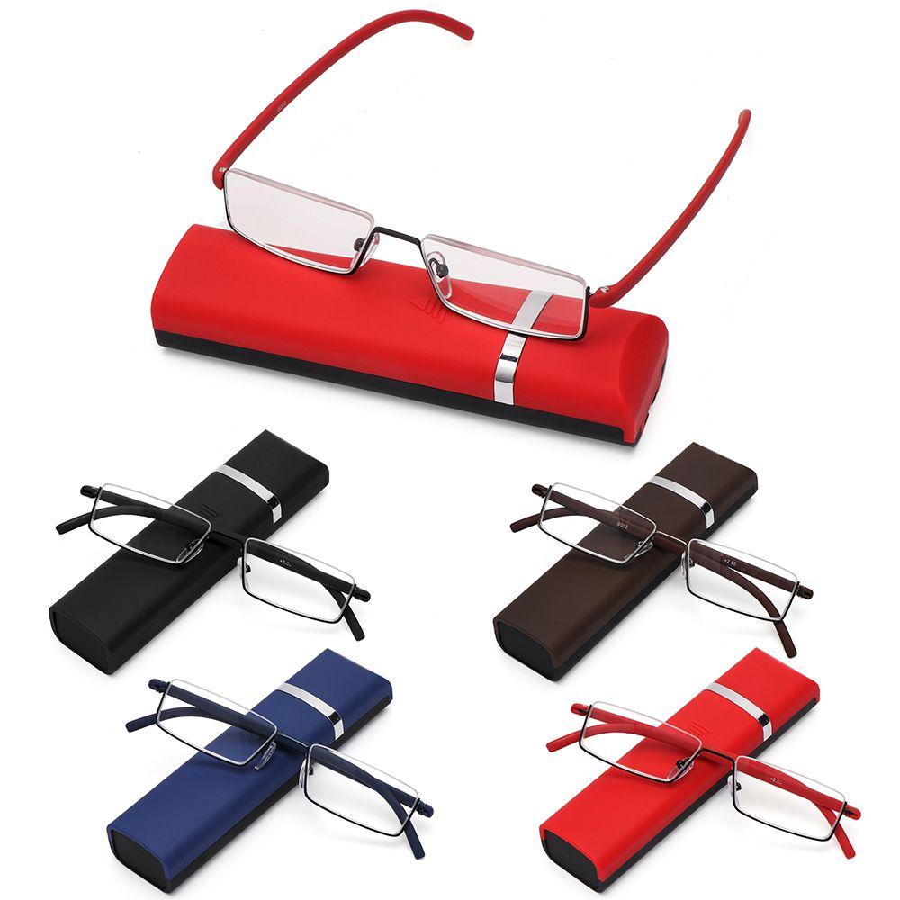TR90 Men and Women Half Frame Anti Eyestrain Presbyopia Eyeglasses Reading Glasses with Case