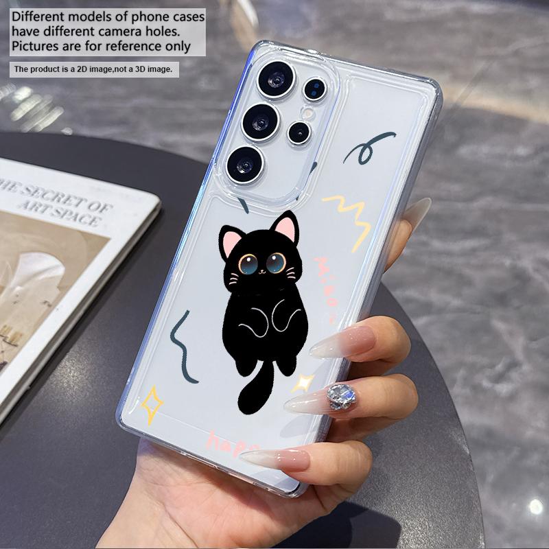 Мультяшный проблемный кот Чехол для телефона для Samsung Galaxy S25 Ultra S20 FE S21 S22+ S23 Plus S24 S26 Edge Прозрачные Мягкие Чехлы
