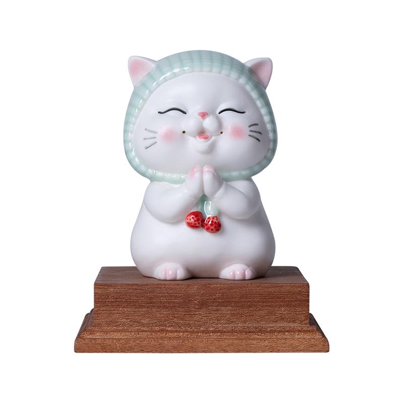 Новые милые украшения для кошек-желаний, ручная работа, керамические украшения для рабочего стола в виде мультяшного кота, украшения для прихожей, украшения для стола, украшения для дома