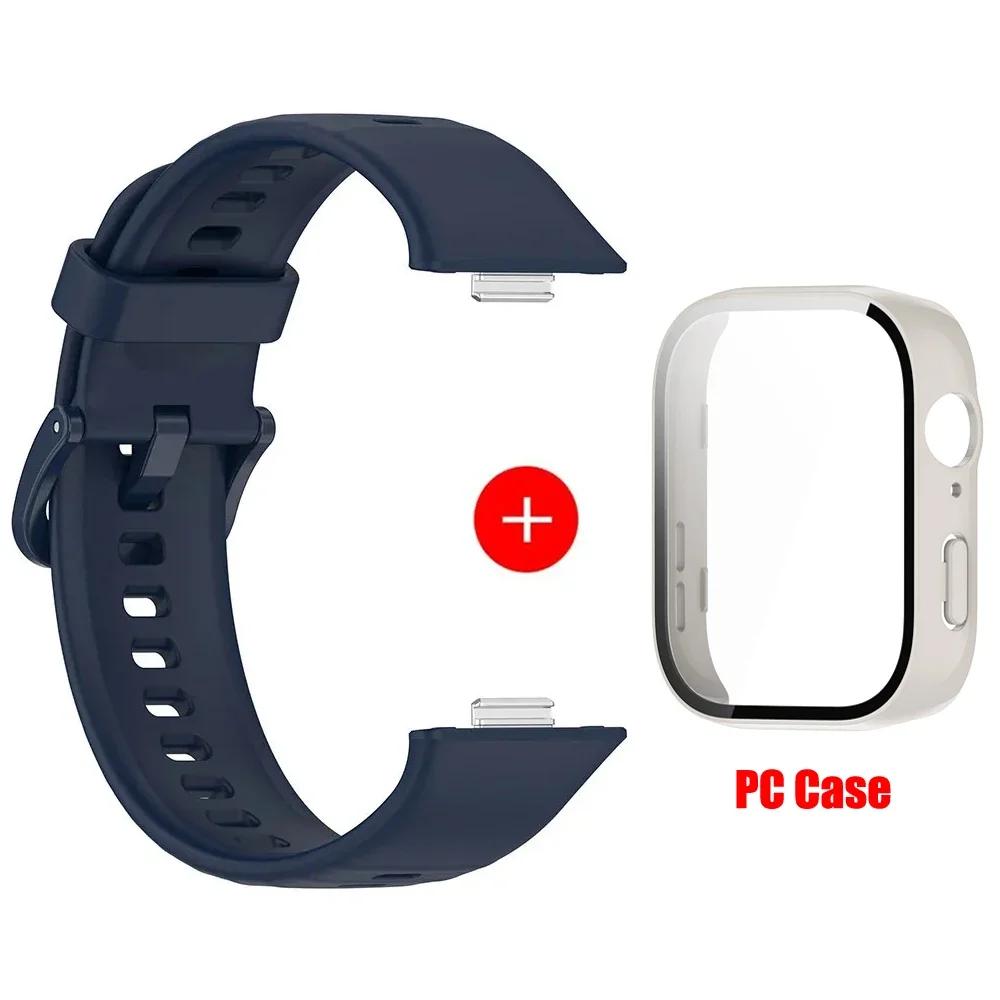 Case+Silicone Band For Huawei Watch Fit 3 Strap Sport Bracelet Tempered Glass Cover Protector for Huawei Fit3 Correa Accessories