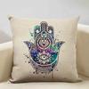 Mandala Sofa Decorative Throw Pillow Case, Hamsa Cushion Cover, Home Living Room Pillow Cover, 45x45cm