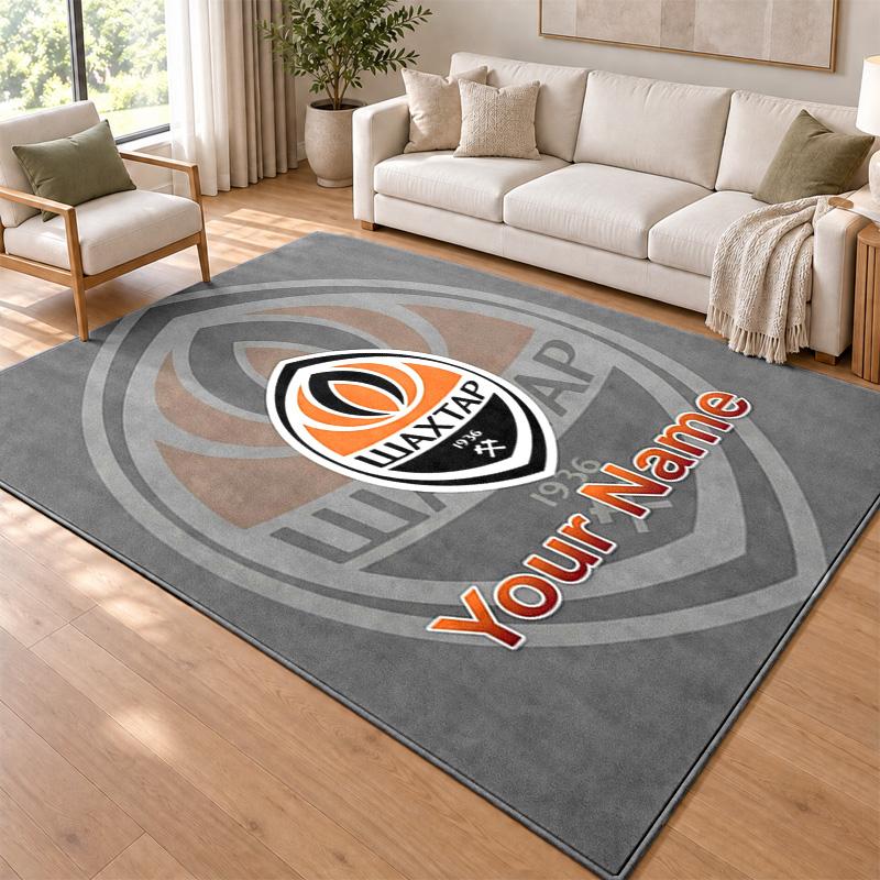 FC Shakhtar Donetsk Custom Name Personalized Rug Non‑Slip Doormat Floor Carpet Housewarming Birthday Gift for Family Friends