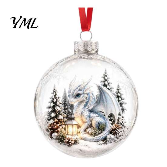 Warm Light Christmas Scenes 3D Animal Faux Crystal Ball Ornament, Lighted Acrylic Hanging Decor Indoor Party Accents with Hedgehog Penguin Panda, LED