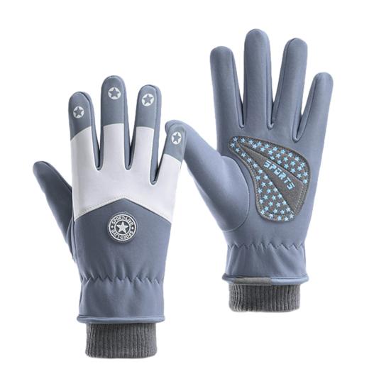 Детские лыжные перчатки Водонепроницаемые с флисовой подкладкой Зимние перчатки Теплые Ветрозащитные перчатки с нескользящими ладонями для мальчиков девочек Лыжи Сноуборд Велоспорт