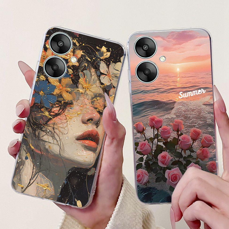 Clear Casing For Redmi 13C 13R 5G Cover For Redmi 13C 5G Case Luxury Butterfly Love Fashion Flowers Cool Cute Cartoon Painted