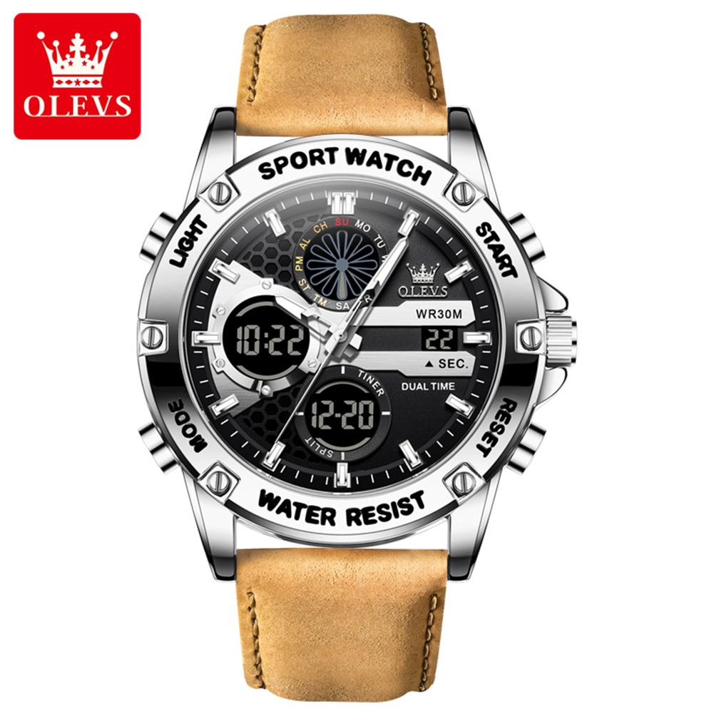 OLEVS 1110 Oem Custom logo Sport Luxury Brand Fashion Classic Multifunctional Chronograph Calendar Digital Watch for Man