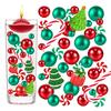 Christmas Vase Filler Decoration Plastic Green Red Cane Canes Water Beads Faux Pearls Ornaments