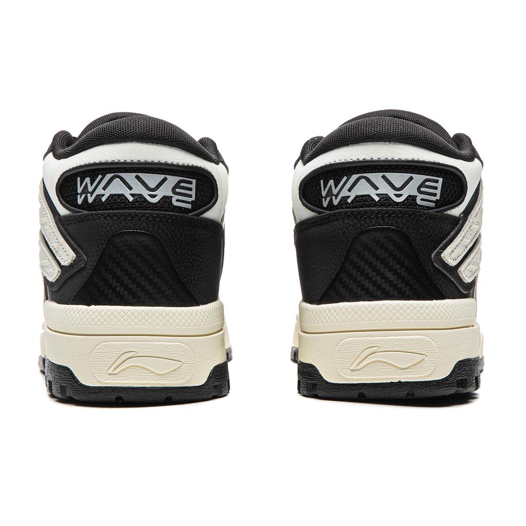 Li Ning Wave MID Термостойкие Устойчивые к истиранию Балансировочные Легкие Средняя высота Кеды для скейтбординга Унисекс Черный Шампанское Белый AGCV265-3