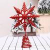 Iron Christmas Tree Top Ornament Snowflake Shape Gold/Silver/Red Xmas Tree Topper Decoration Decorative Glitter