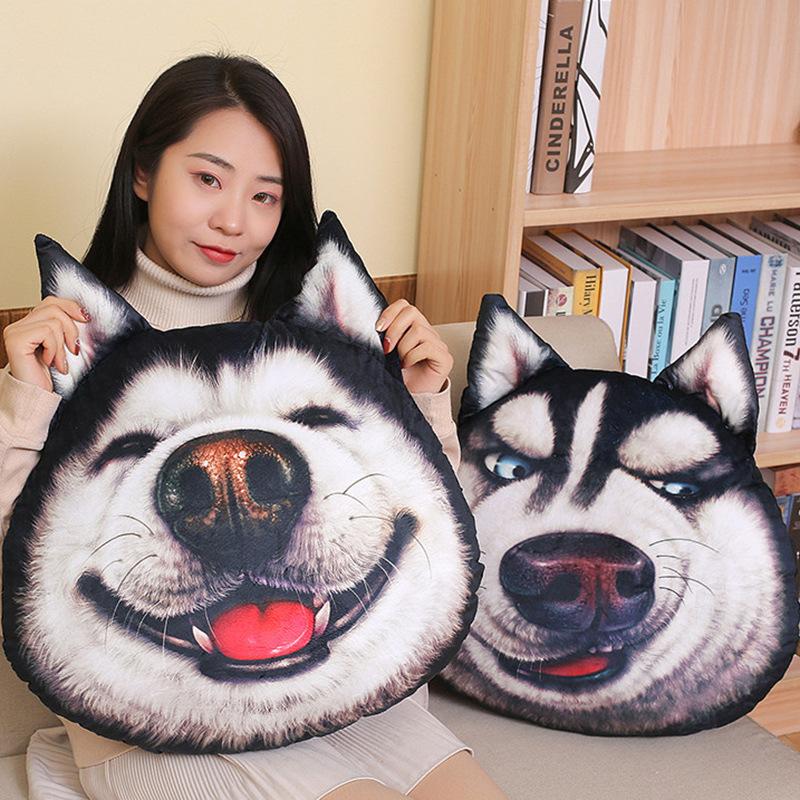 3D креативная плюшевая игрушка-подушка хаски кукла смешной бог и раздраженная голова собаки подарок на день святого валентина девочке на день рождения