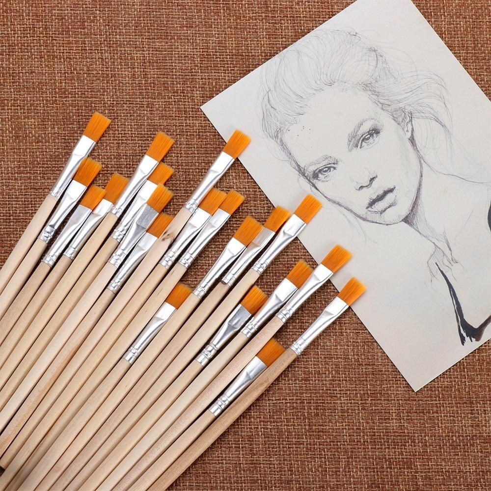 10pcs Calligraphy Wood Handle Art Supplies Paint Brushes Drawing Brush Hook Line Pen Painting Pen