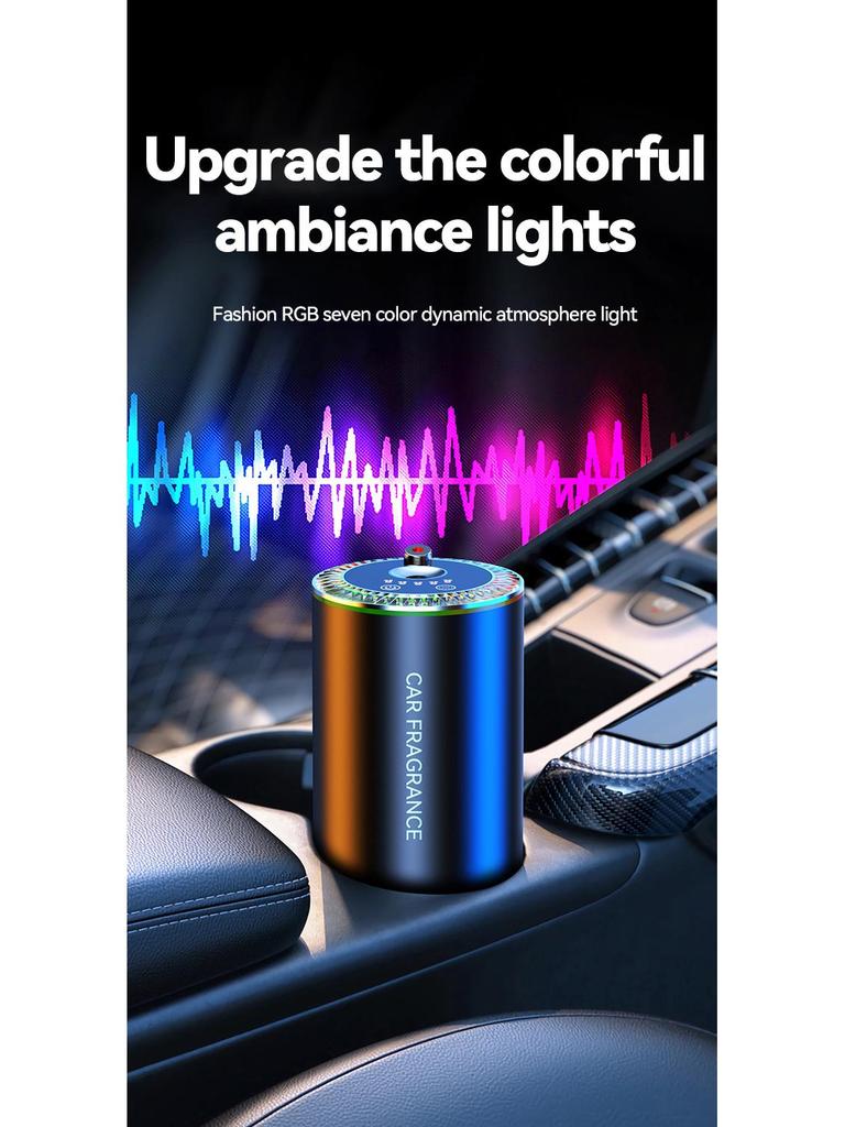 Алюминиевый автомобильный диффузор для духов с автоматическим распылением и атмосферной подсветкой «Звездное небо»