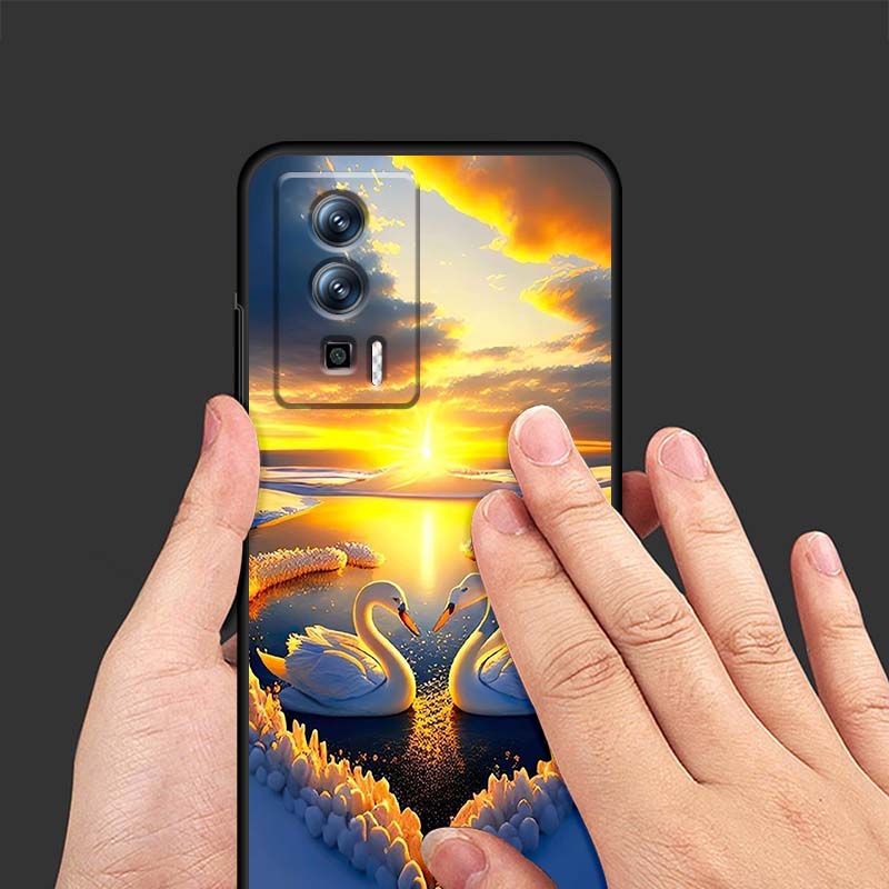 Мультяшный Аниме Утенок Чехол Для Телефона Для Xiaomi Redmi 12 13C 12C 13 10C 9T A2 9A 9C 7A Note 10S 8T 10 9 8 Pro 4G 5G Черный