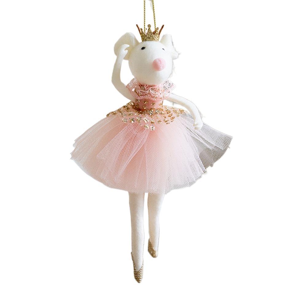 Creative Pink White Christmas Hanging Decorations Embellishment Party Supplies Xmas Tree Ornaments Gifts Toys Angel Girl Doll