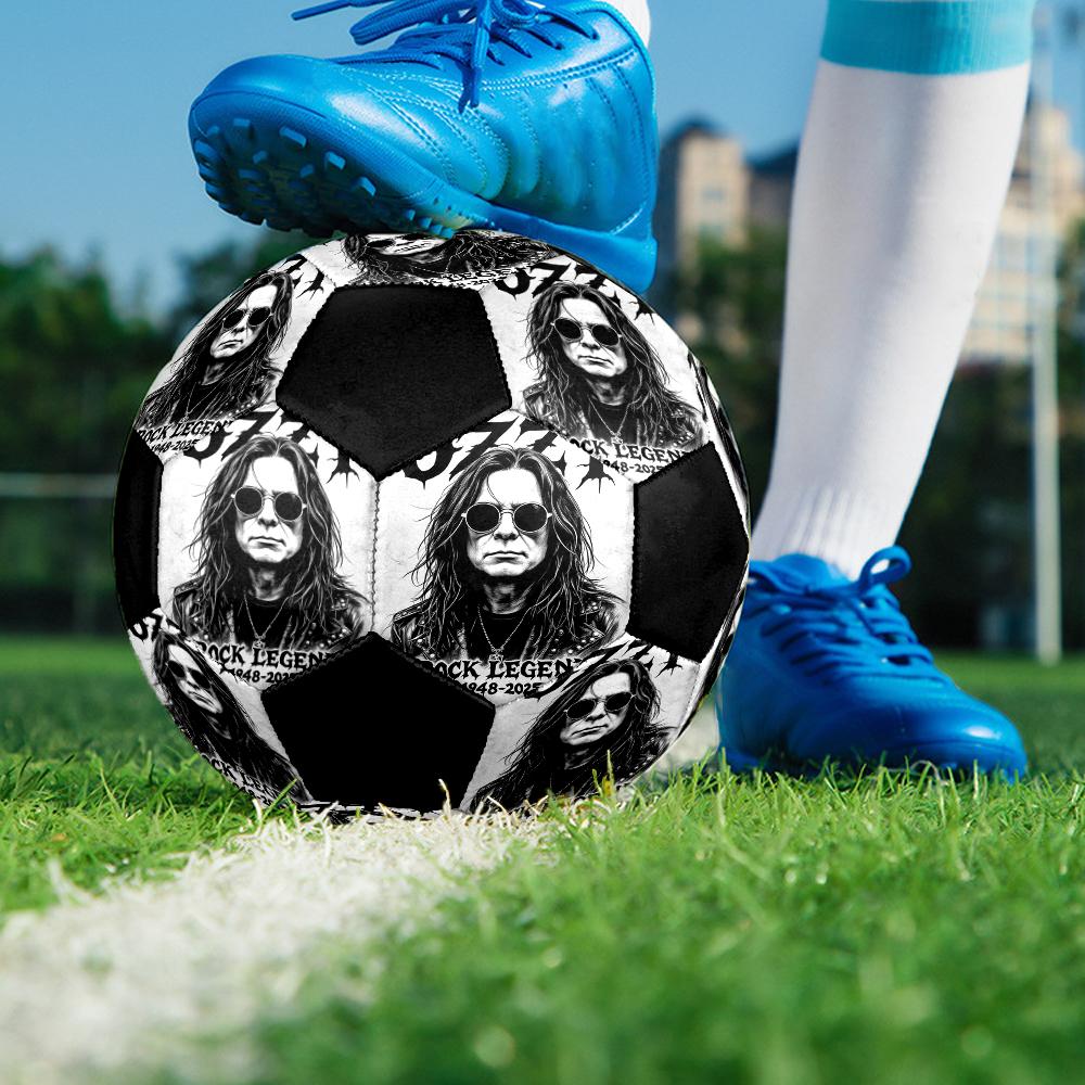 Ozzy Osbourne Indoor Soccer Ball Colorful Machine Stitched PVC Size 5 Team Training Competition Ready Durable High-Bounce Cool Sports Gift