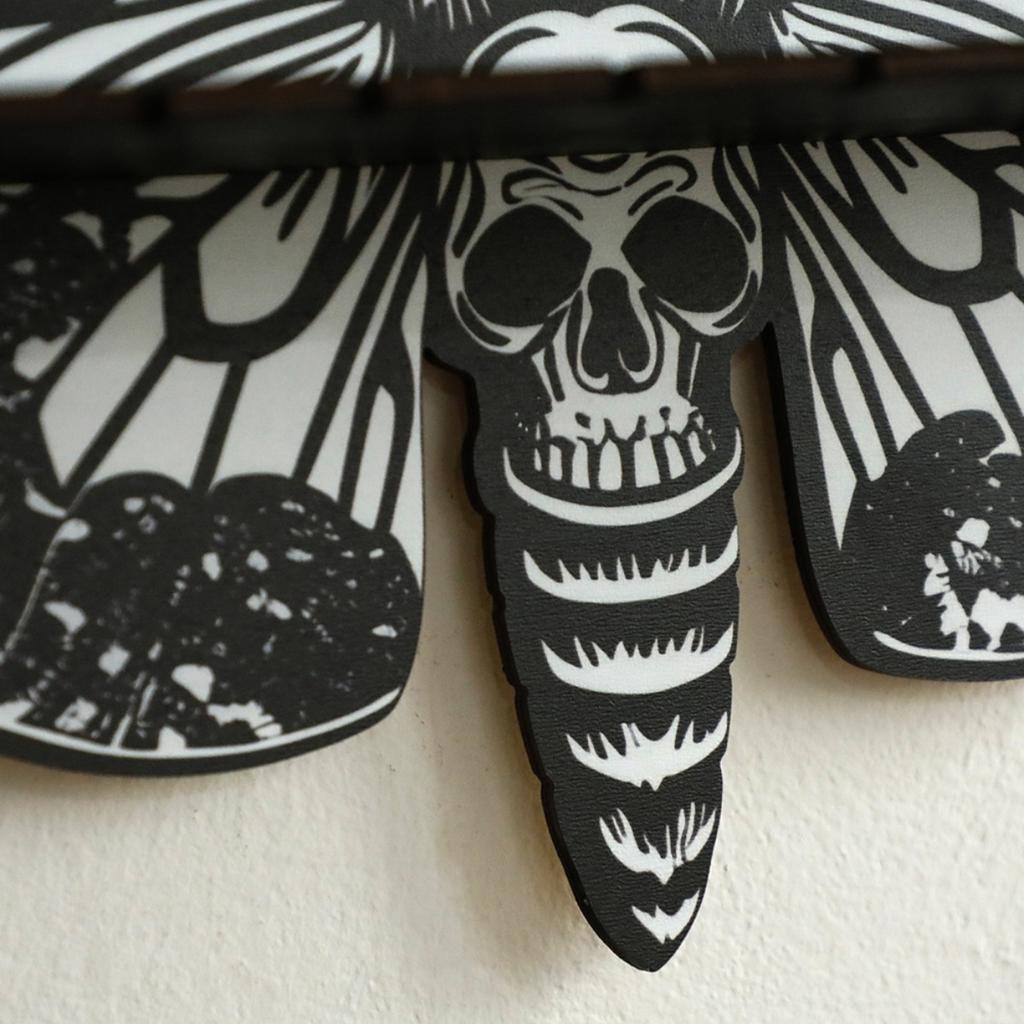 Death Head Moth Metal Wall Decor Black Wall Hanging Decor Gothic Silhouette Wall Art for Bedroom Living Room Bathroom Office Garden Wall Decoration
