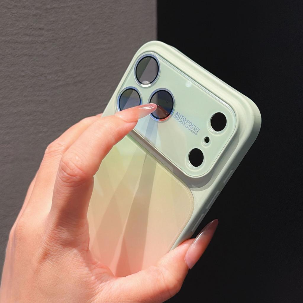 Применимо к чехлу для мобильного телефона iPhone17PROMAX, стекло с градиентным изменением цвета, большое окно, Apple 16/15, всесторонний, противоударный, жесткий