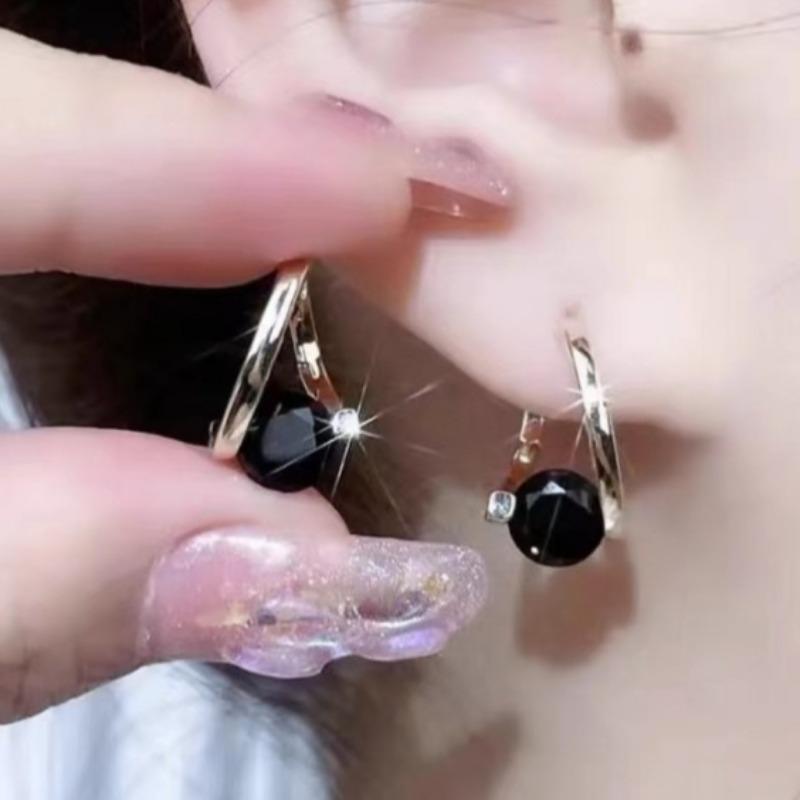 Пряжка для ушей из геометрического микро-циркония с нишевым дизайном, модный и изысканный темперамент, простые и универсальные женские серьги