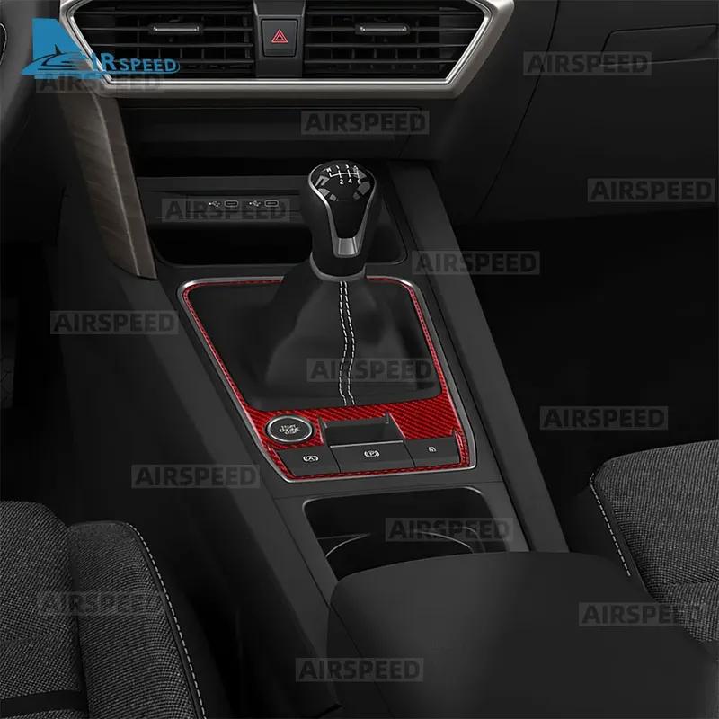 Real Carbon Fiber Sticker For Seat Leon MK4 Cupra Leon Cupra Formentor -2024 Automatic Manual Transmission Car Gear Shift