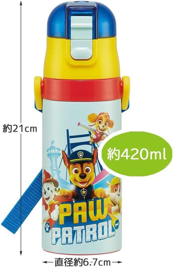 Skater Бутылка для воды из нержавеющей стали для питья объемом 420 мл, чашка для питья объемом 350 мл, легкая бутылка для воды Paw Patrol 23 для мальчиков, спортивная бутылка для воды небольшой емкости