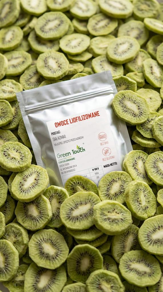 Kiwi Liofilizowane Plastry Całe 50 G Przekąska Świeże Chrupiące Bez Skórki