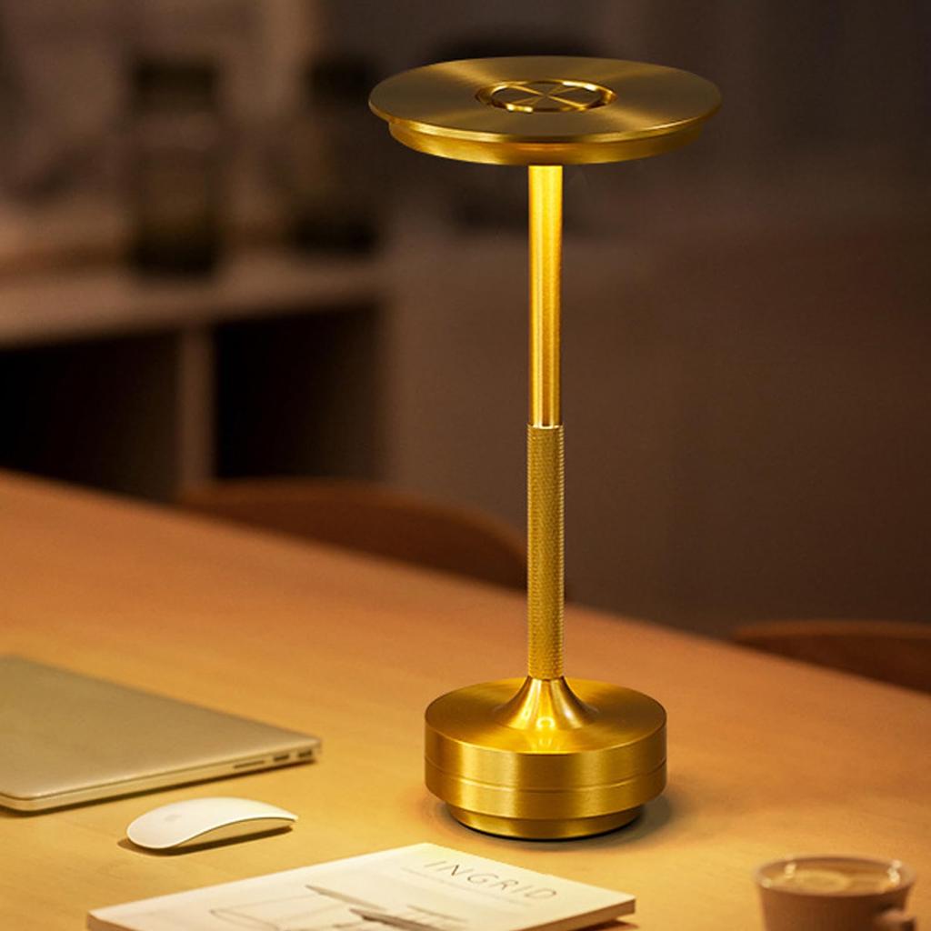 Stylish Retro Cordless Table Lamp with Touch Sensor, Nordic Design, for Bedroom, Tabletop, or Bedside Lighting. Features 3 Color Temperature