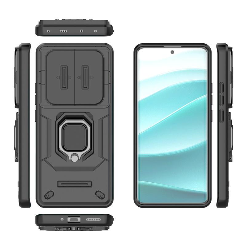 Противоударный чехол-броня для Xiaomi Redmi Note 14 Pro 5G 4G 14Pro Plus 14C A3 Poco C75 X7 Чехол Защитное кольцо для защиты объектива Подставка Funda Coque
