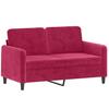 Vidaxl Sofa 2-Osobowa, Winna Czerwień, 120 Cm, Tapicerowana Aksamitem