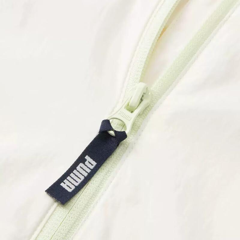 Puma Ветровка с защитой от ультрафиолета, контрастным логотипом, молнией с капюшоном, длинными рукавами, удобная повседневная спортивная женская верхняя одежда белого цвета 628376-65